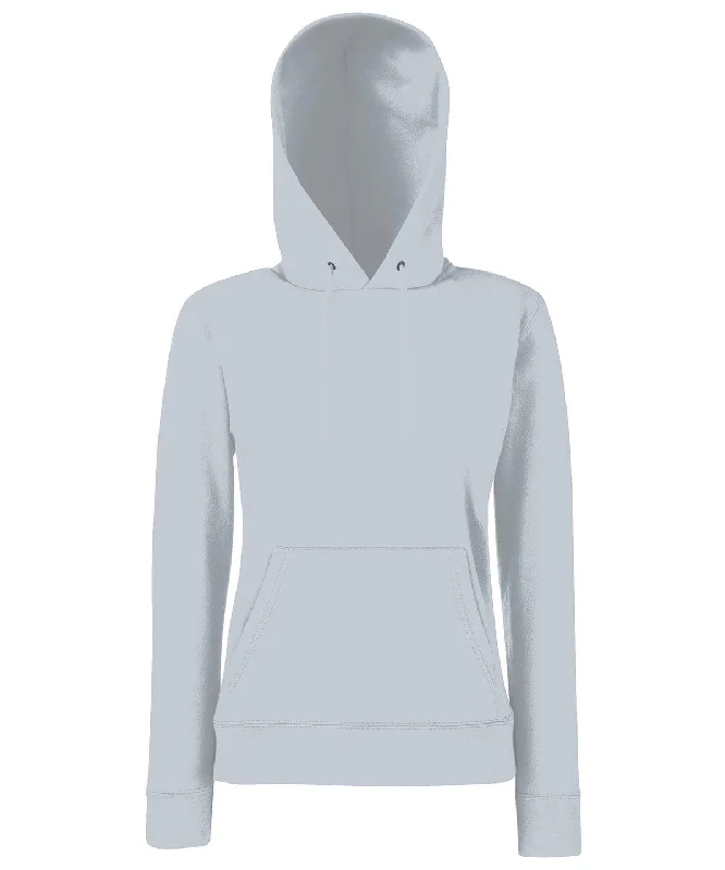 Heather Grey - Women's Classic 80/20 hooded sweatshirt Hoodie with Elastic Cuffs Stretchable Comfortable