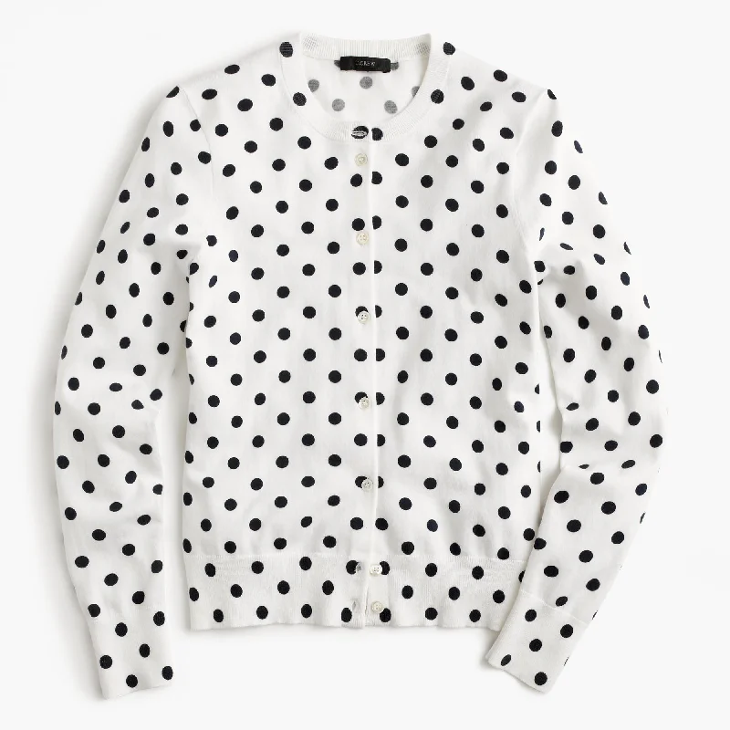 Cotton jackie cardigan sweater in dot Terry Terry Cloth Terry Knit