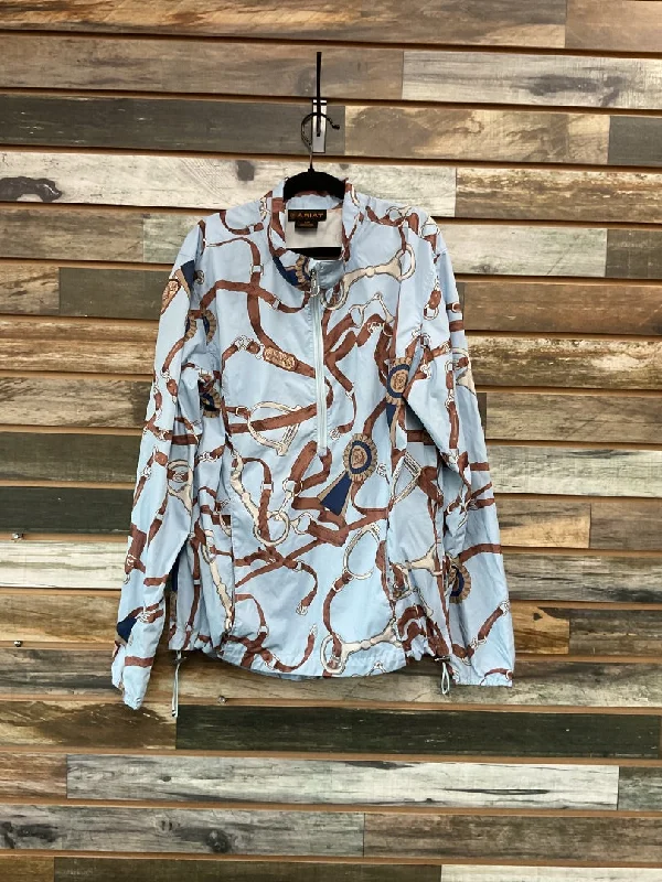 USED Ariat Windbreaker Jacket Small Blue V-Neck Jacket Boat Neck Jacket Square Neck Jacket