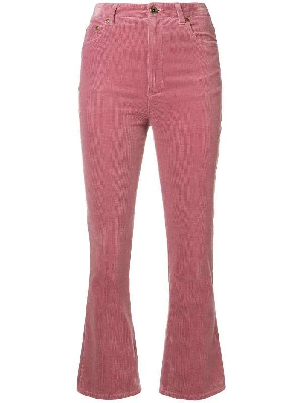 flared cropped corduroy trousers Trousers New Arrival