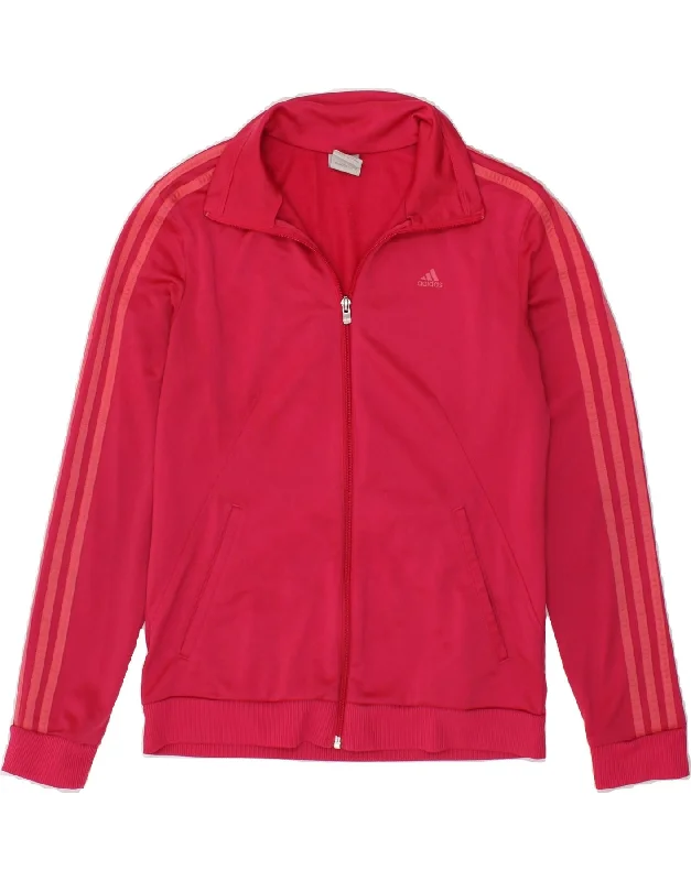 ADIDAS Womens Tracksuit Top Jacket UK 8-10 Small Pink Polyester Appliqued Jacket Beaded Jacket Sequined Jacket