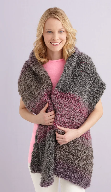 Lush Stripes Shawl (Crochet) Fashionable Shawl with Fringe