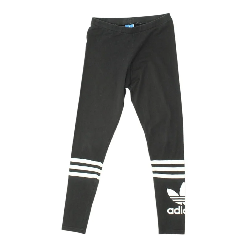Adidas Womens Black Legging Bottoms | Vintage Sportswear Activewear Trousers VTG Trousers Handmade Artisanal
