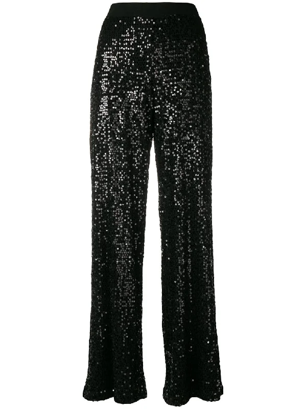 sequined flared trousers Trousers High Rise Slim Fit