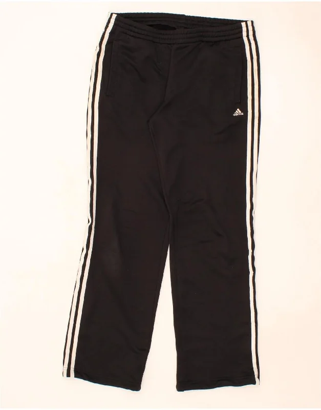 ADIDAS Womens Tracksuit Trousers UK 12/14 Medium  Black Polyester Trousers Office Stylish