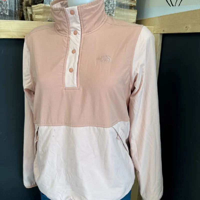 The North Face - Mountain Sweatshirt Pullover 1/4 Snap - MSRP $170: Pink-women-MD Ribbed Crew Neck