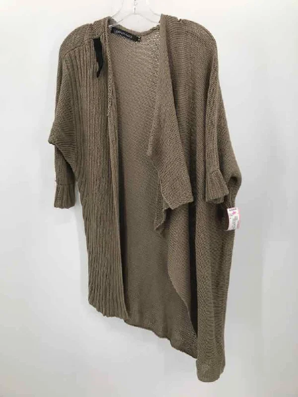 Pre-Owned Santiago Brown Size 2 Sweater Boat Neck Shawl Collar Notched Collar