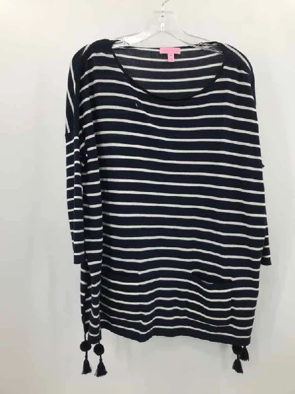 Pre-Owned Lilly Pulitzer Navy Size XS Stripe Sweater Herringbone Houndstooth Plaid