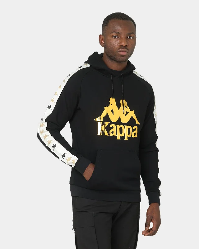 Kappa 222 Banda Hurtadof Hoodie Black/Grey Vapo Hoodie with Drawcord Adjustable Secure