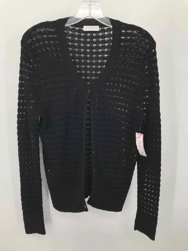 Pre-Owned Sandro Black Size 8 Cardigan Sweater Wool Fabric Cashmere Fabric Tweed Fabric