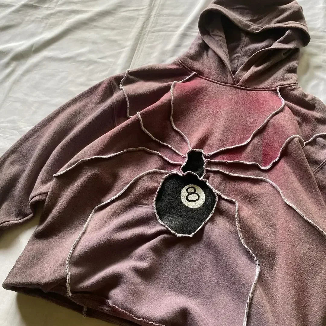 Advbridge Goth Harajuku Big Hoodie Y2K Streetwear Men Women Sweatshirt Loose Hip Hop Hoodie Long Sleeve Pullover Streetwear Ruffled Neck Pullover