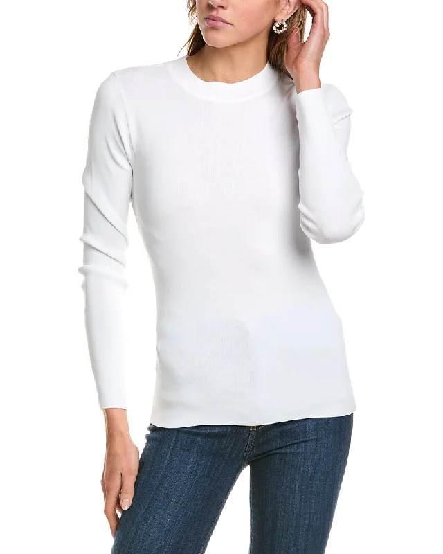 BCBGMAXAZRIA Crewneck Pullover Puff Sleeve Stylish