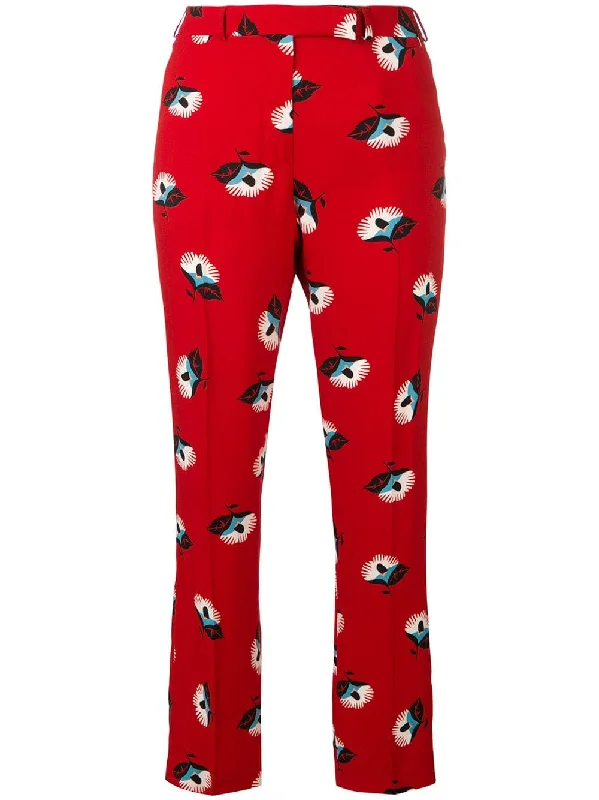 Floral-print high-rise tapered trousers Trousers trendy modern