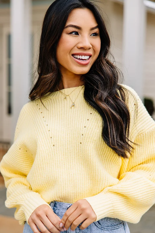 Here For You Yellow Sweater Thin Thick Dense
