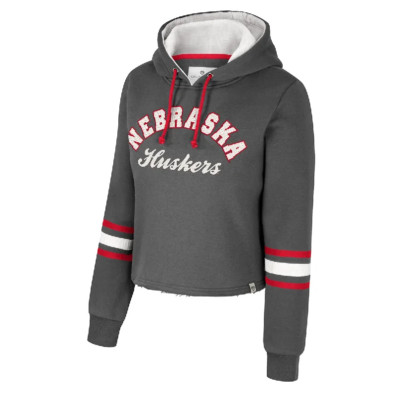Women's Nebraska Huskers Jungle Meet And Greet Hoodie Hoodie with Batwing Sleeves Loose Dramatic