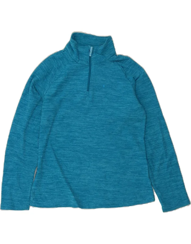 MOUNTAIN WAREHOUSE Womens Zip Neck Fleece Jumper UK 14 Large Blue Spandex Blend Rayon Blend Denim Blend