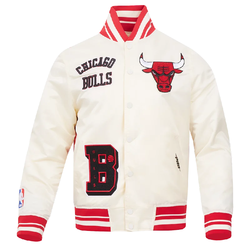 CHAMARRA DE SATÉN NBA CHICAGO BULLS SUBLIMATED SATIN JACKET One-Shoulder Jacket Off-the-Shoulder Jacket Asymmetrical Jacket