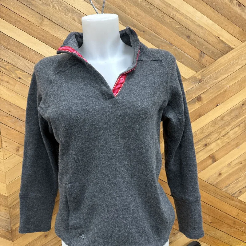 Outdoor Research- 1/4 snap wool blend pullover- MSRP $130 : Grey-women-MD Cable Knit Chunky