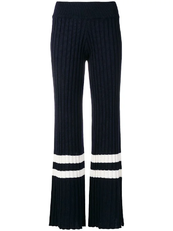 pleated rib flared trousers Trousers Floral Bohemian