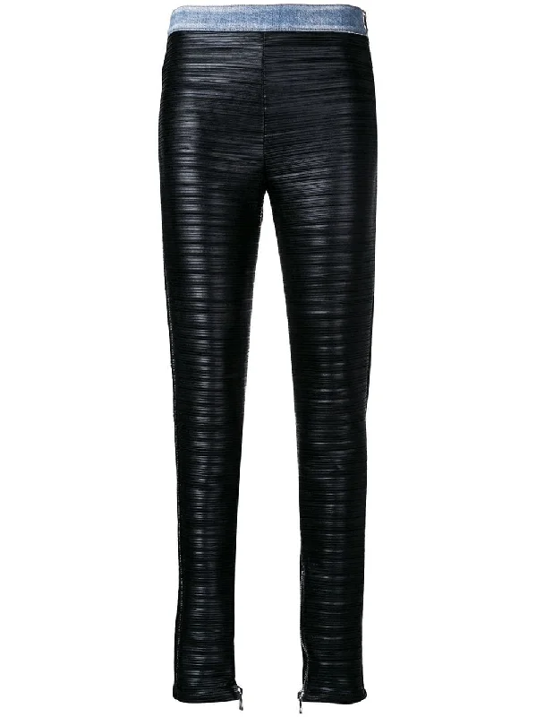 pleated faux leather trousers Trousers practical durable