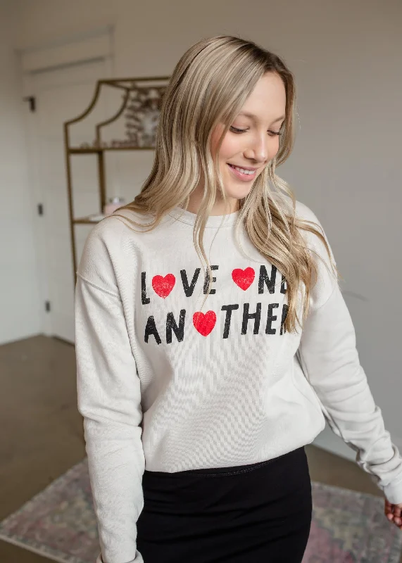 Love One Another Pullover Sweatshirt - FINAL SALE Hoodie with Sequins Glamorous Eye-catching