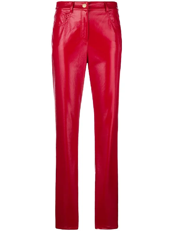 slim fit faux-leather trousers Trousers Bridal Satin
