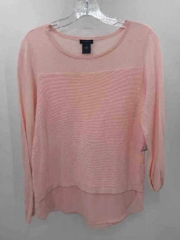 Pre-Owned Ann Taylor Pink Size XS Sweater Graphic Sweater Embroidered Appliqued