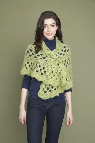 One Ball Half Moon Shawl (Crochet) Stylish Oversized Wool Shawl
