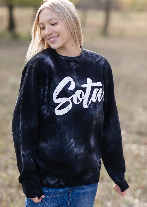 Charcoal Distressed Sota Sweatshirt-FINAL SALE Hoodie with Emblem Brand Identity