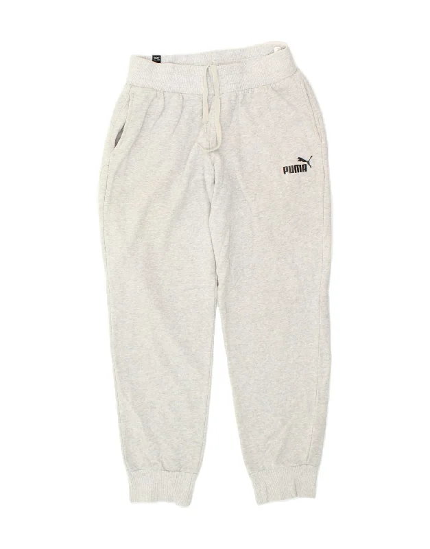 PUMA Womens Tracksuit Trousers Joggers UK 6 XS Grey Cotton Trousers Print Floral