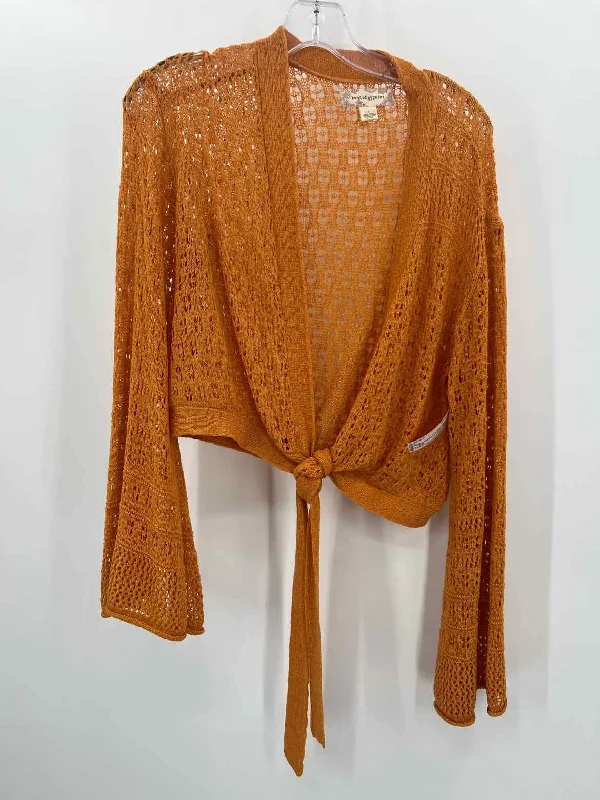 Pre-Owned Band Of Gypsies Orange Size Small Cardigan Sweater Fitted Loose Oversized