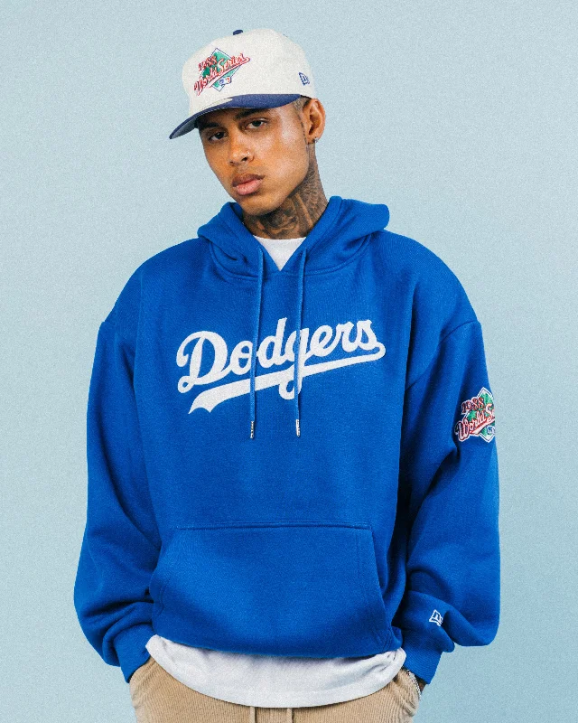 New Era Los Angeles Dodgers 'Tropical Punch Script Pack' Oversized Hoodie Bright Royal Hoodie with V-Neck Classic Versatile