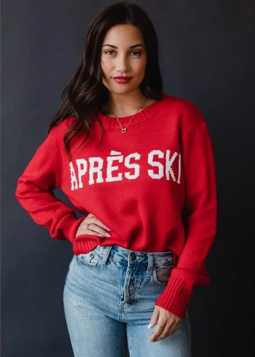 Rouge Apres Ski Sweater Solid Print Embellished