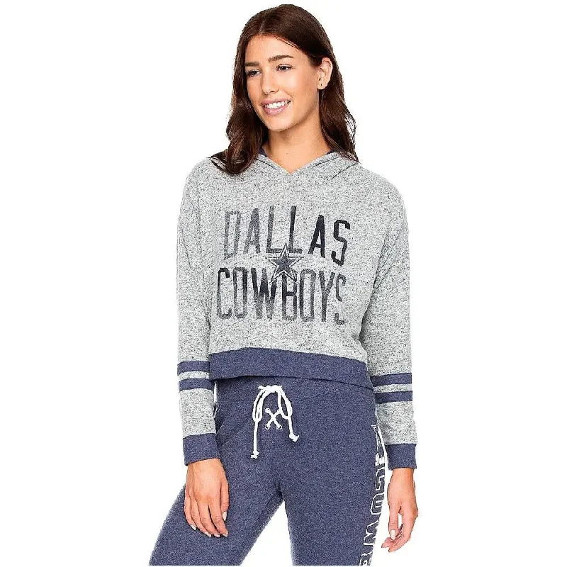 Dallas Cowboys Women's Delilah Crop Pullover Hoodie Zipper Front Cardigan