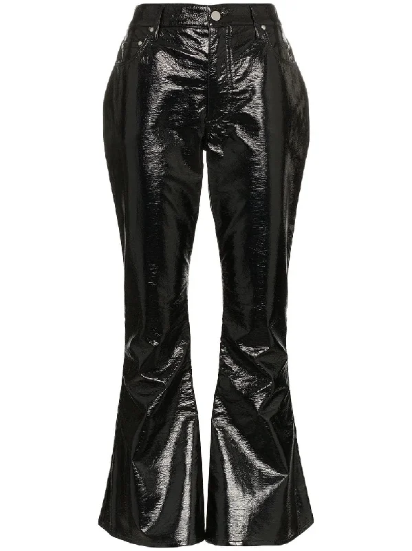 Veritas kick flare vinyl trousers Trousers fashionable trendy