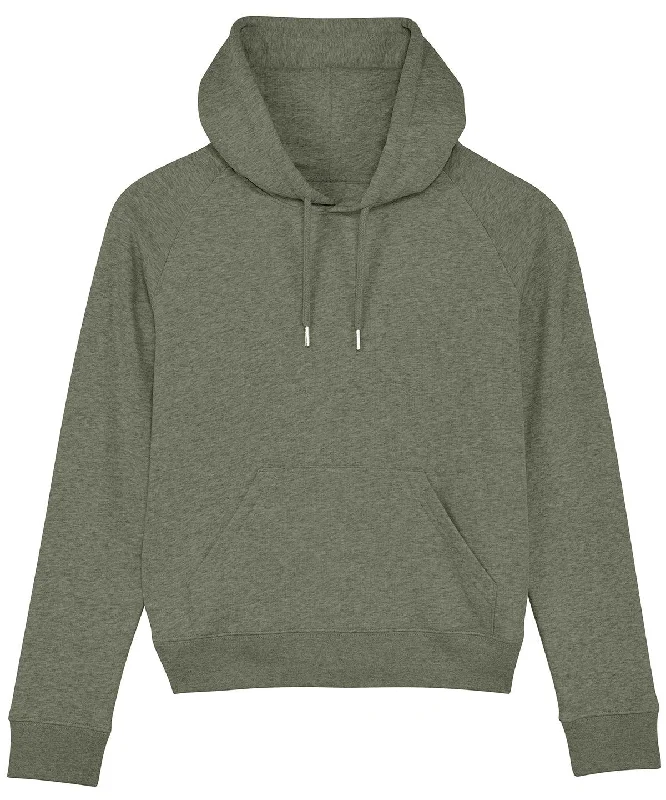 Mid Heather Khaki - Women's Stella Trigger iconic hoodie sweatshirt  (STSW148) Hoodie with Hem Raw Edge Edgy Unfinished