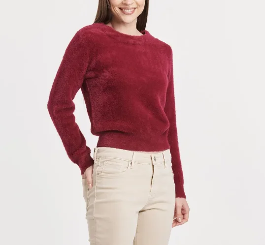 EFFY FUZZY SWEATER Ribbed Striped Patterned