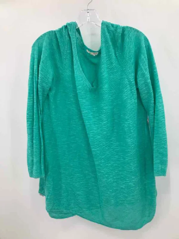 Pre-Owned Eileen Fisher Blue Size XL Sweater Hooded Caped Shawl Collar