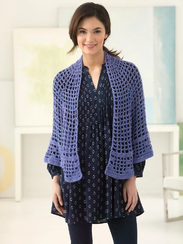 Filet Crochet Shawl (Crochet) Classic Lace Shawl Wrap