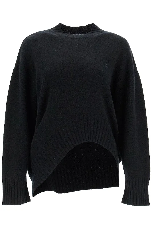 asymmetric wool and cashmere pullover 250WCK00107KWS002AA BLACK High Neck Pullover