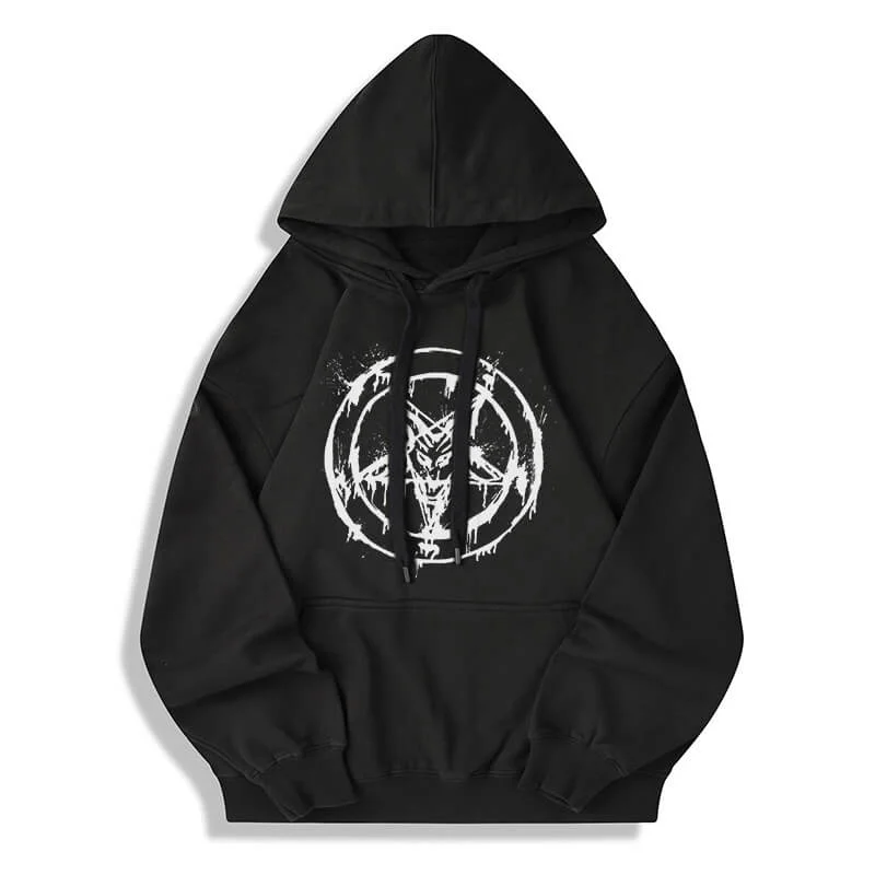 Sigil of Baphomet Cotton Pullover Hoodie Long Bell Sleeve