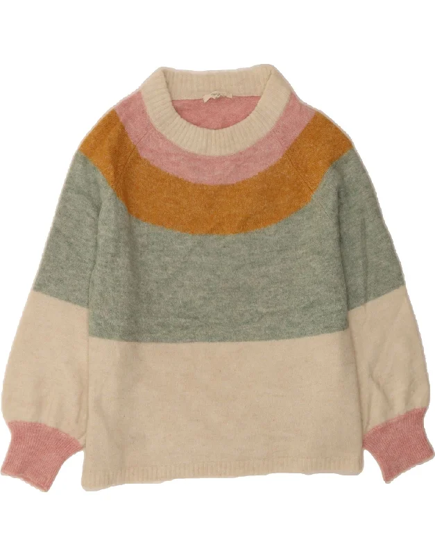 WHITE STUFF Womens Boat Neck Jumper Sweater UK 14 Large Multicoloured Iron Safe Non-Iron Wrinkle Free