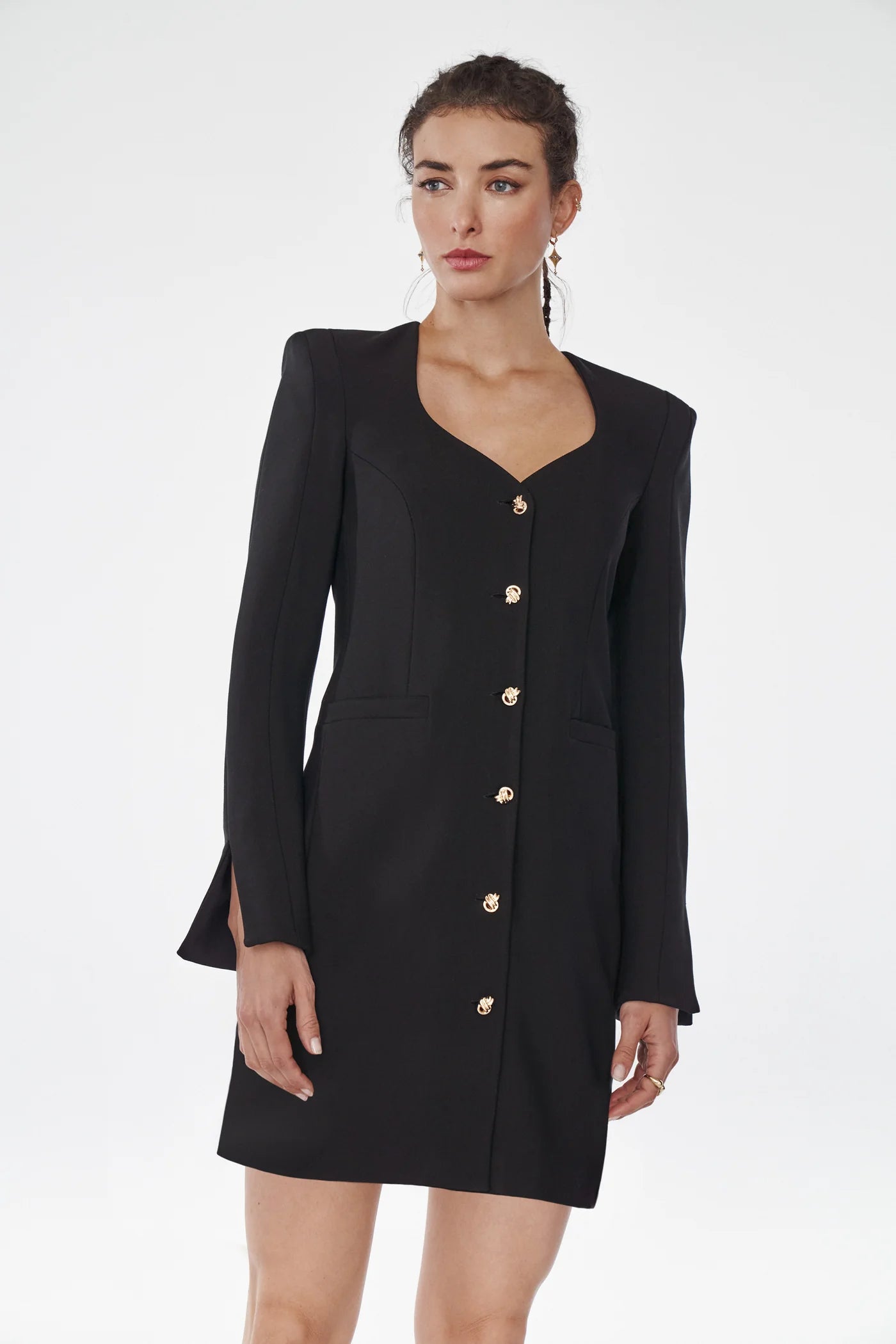 Black Demi jacket dress Oversized Jacket Tailored Jacket Straight Jacket