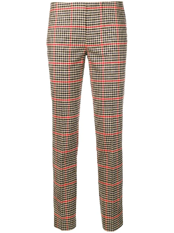 checkered trousers Wide Leg Loose Fit Mid Waist