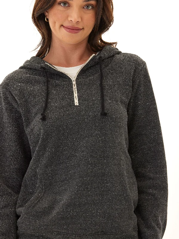 Sinead 1/4 Zip Triblend Fleece Hoodie Hoodie with Ribbed Cuffs Snug Fit Comfort