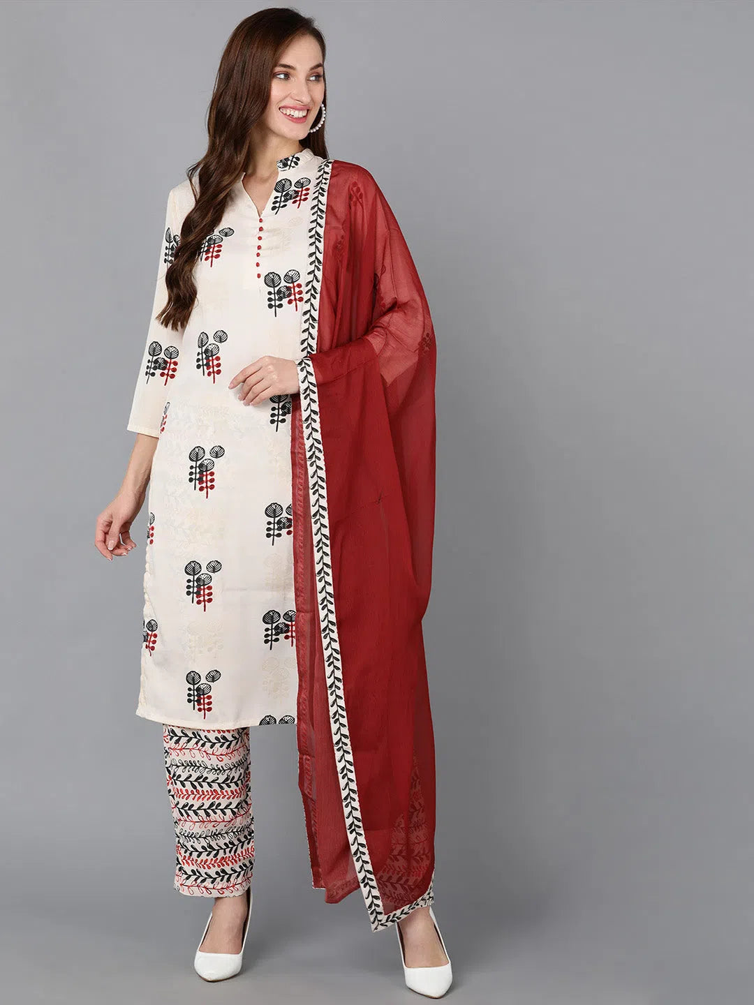 Ahika Women Poly Crepe Printed Kurta Trouser-PKSKD1098A_S Trousers Velvet Soft