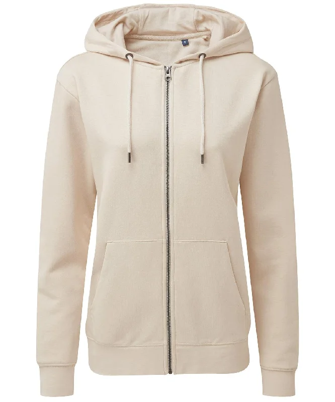 Natural - Women's zip-through organic hoodie Hoodie Sweatshirt Pullover