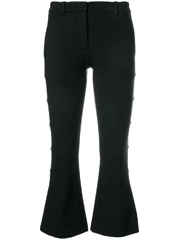 button-embellished flared trousers Trousers Flared Retro