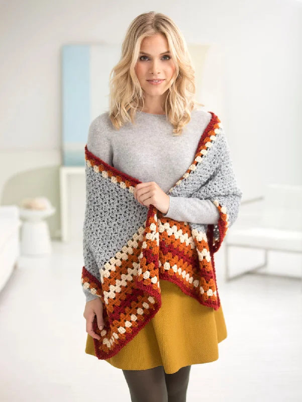Paneled Shawl (Crochet) Stylish Cashmere Shawl Wrap