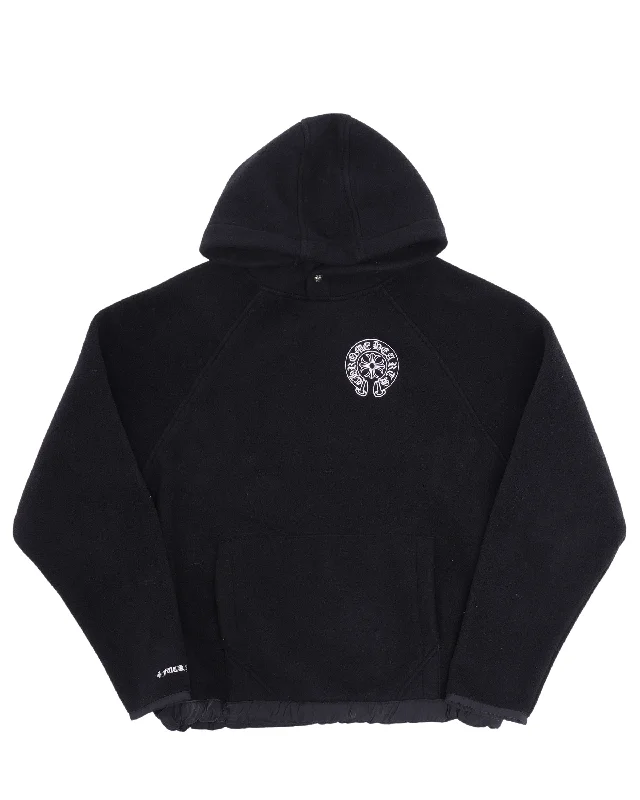 Horseshoe Logo Fleece Hoodie Hoodie with Tie-Dye Psychedelic Retro